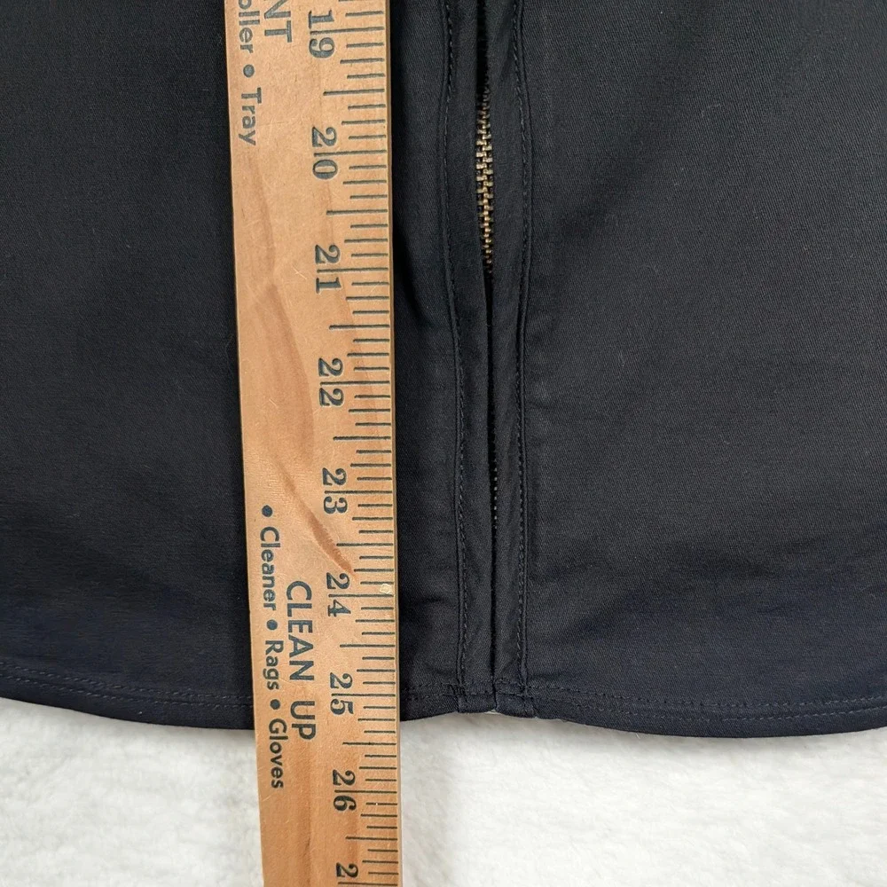 Harley Davidson Womens XL Black Full Zip Lace Up Back Skull Top Biker Spellout - Picture 5 of 9